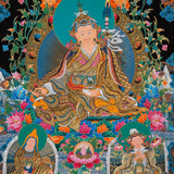 Guru Rinpoche Meditation Thangka - Handpainted Art