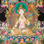 White Tara Thangka - Sacred Tibetan Painting