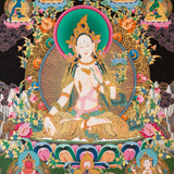 White Tara Thangka - Sacred Tibetan Painting