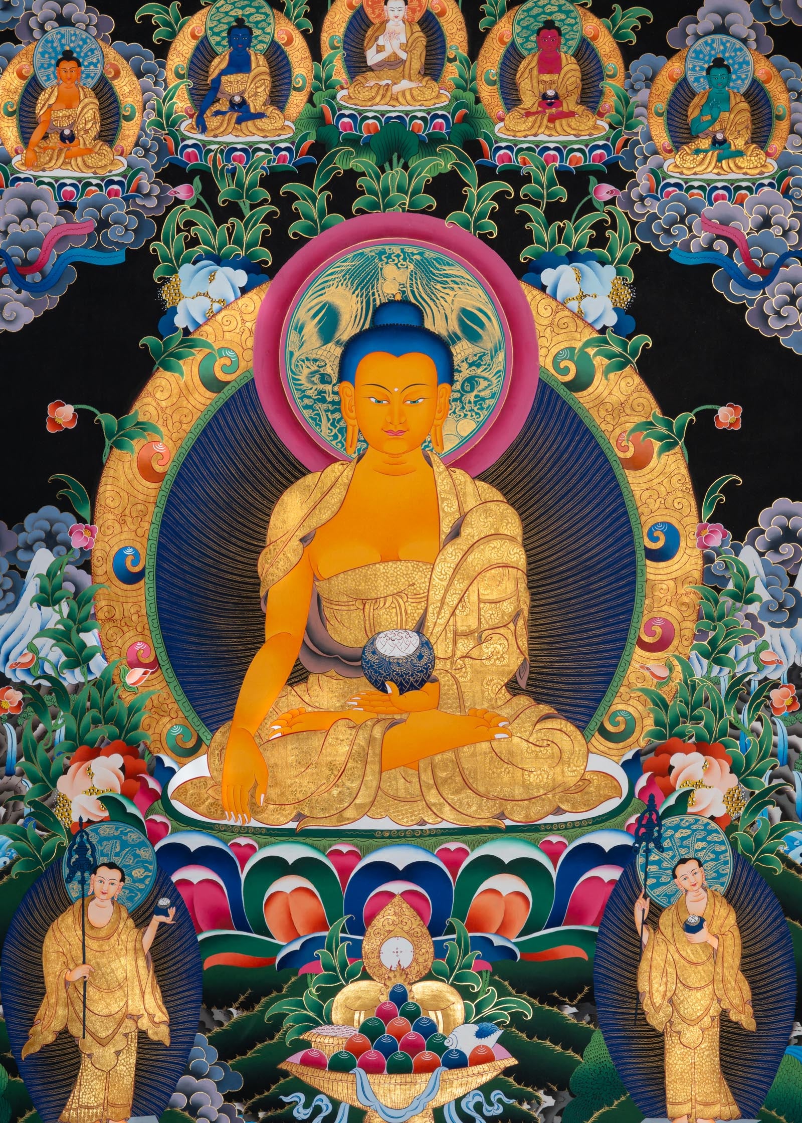 Shakyamuni Buddha Thangka - Sacred Painting 