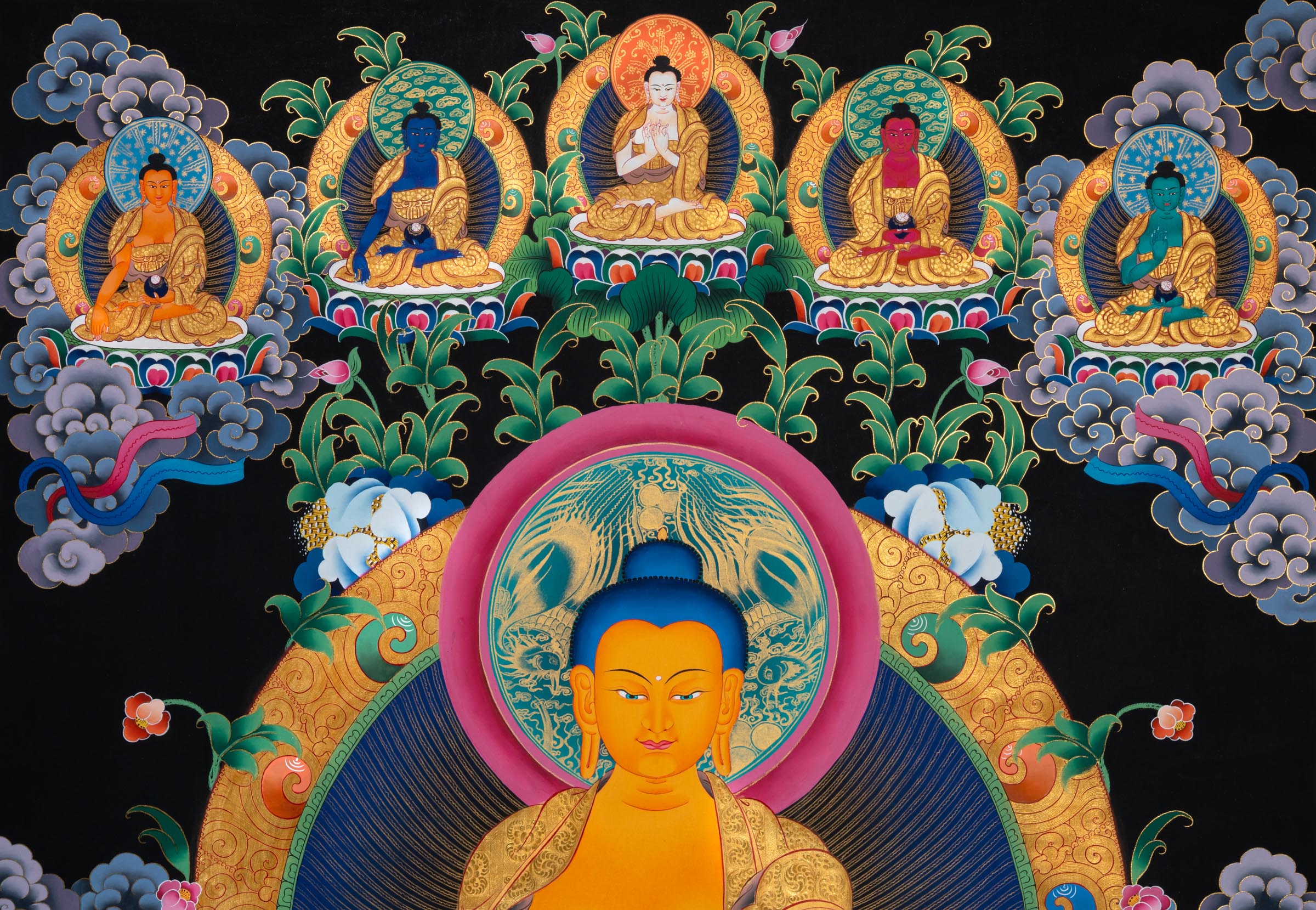Shakyamuni Buddha Thangka - Sacred Painting 