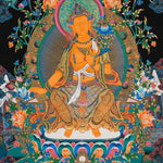 Maitreya Buddha Thangka - Sacred Handpainted Art