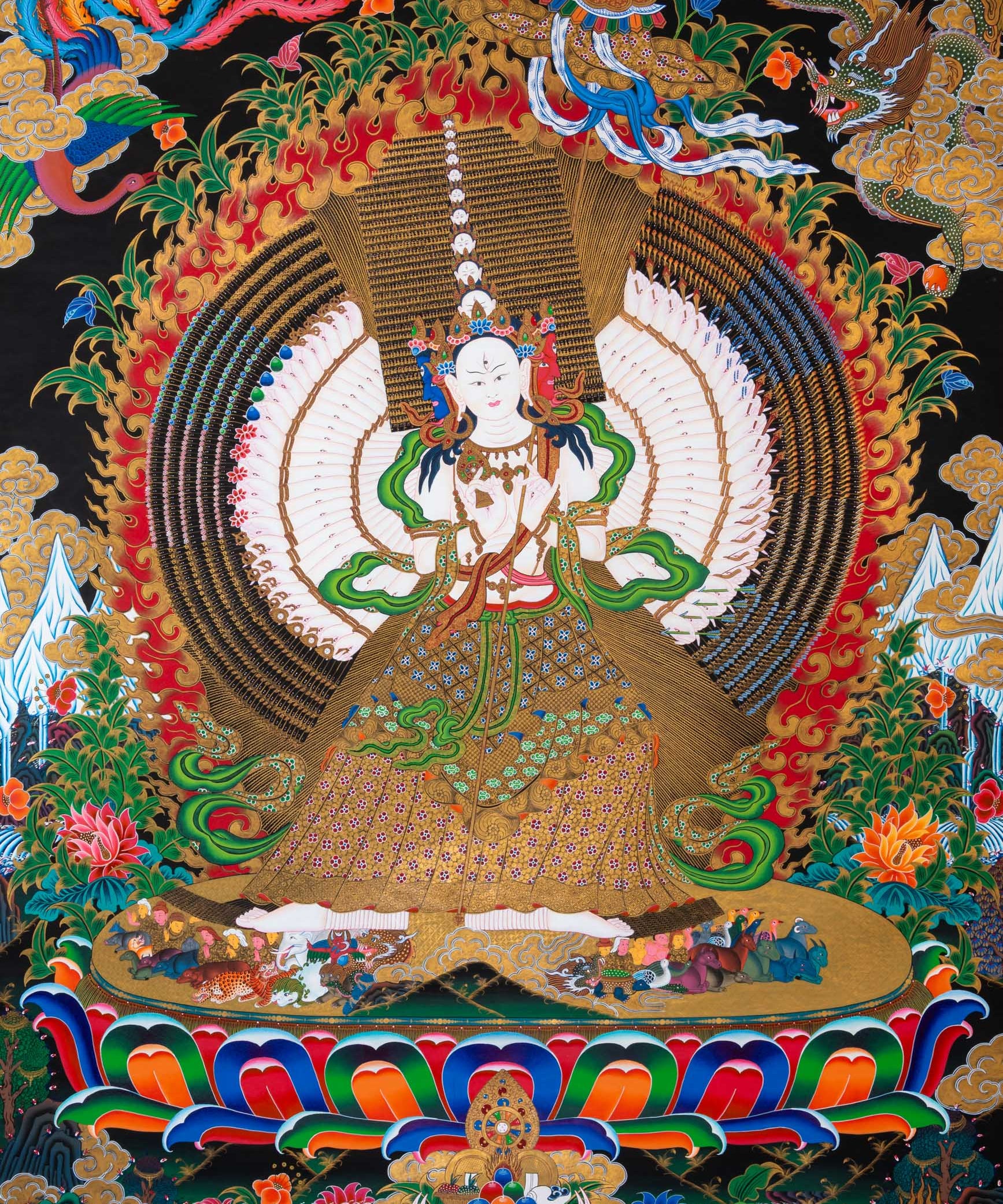 Dukkar (Sitatapatra) Thangka - Sacred Tibetan Painting