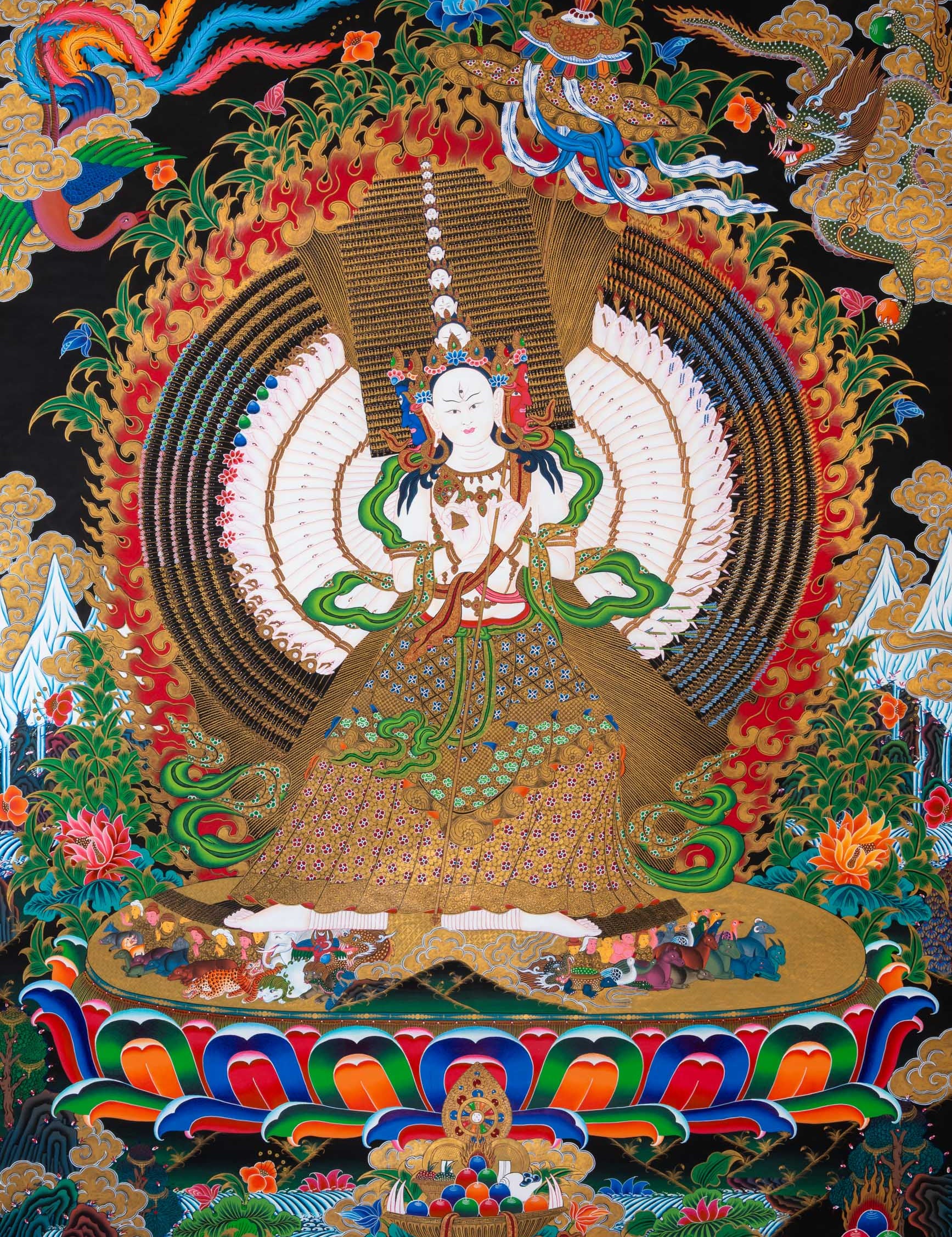 Dukkar (Sitatapatra) Thangka - Sacred Tibetan Painting