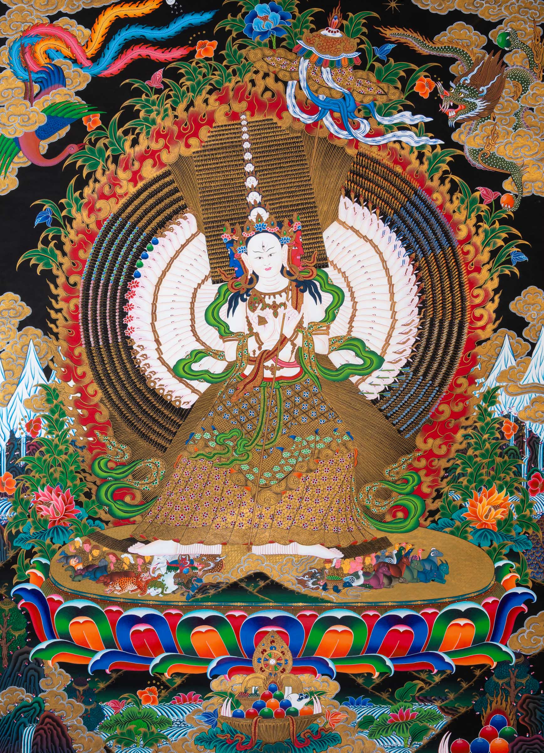 Dukkar (Sitatapatra) Thangka - Sacred Tibetan Painting