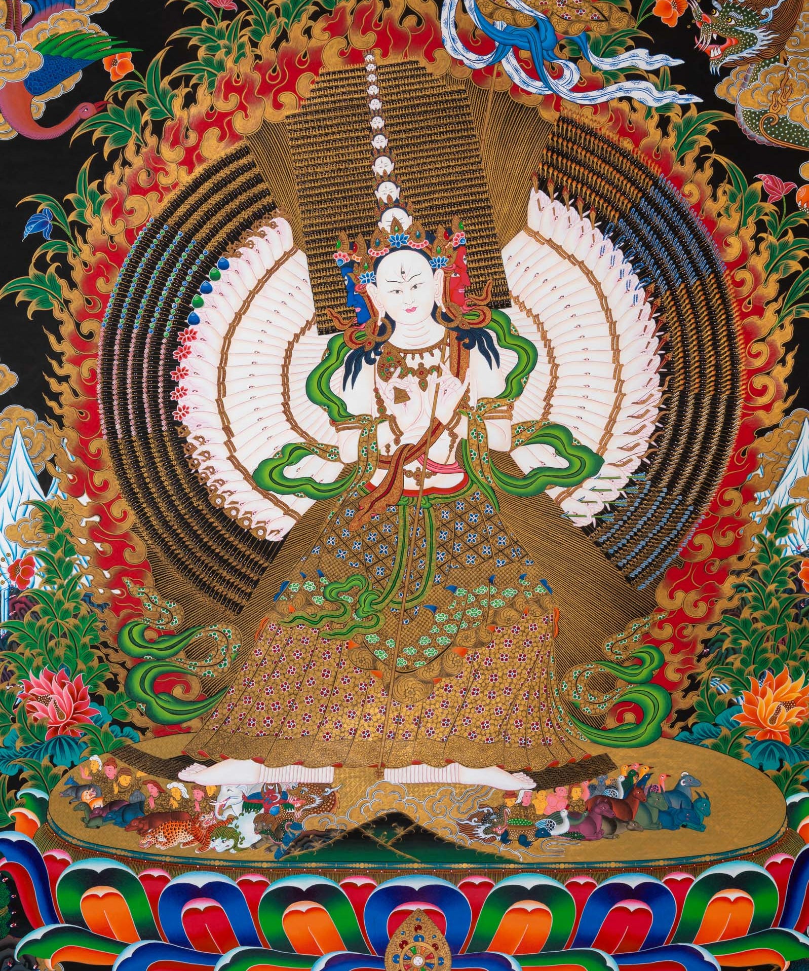 Dukkar (Sitatapatra) Thangka - Sacred Tibetan Painting