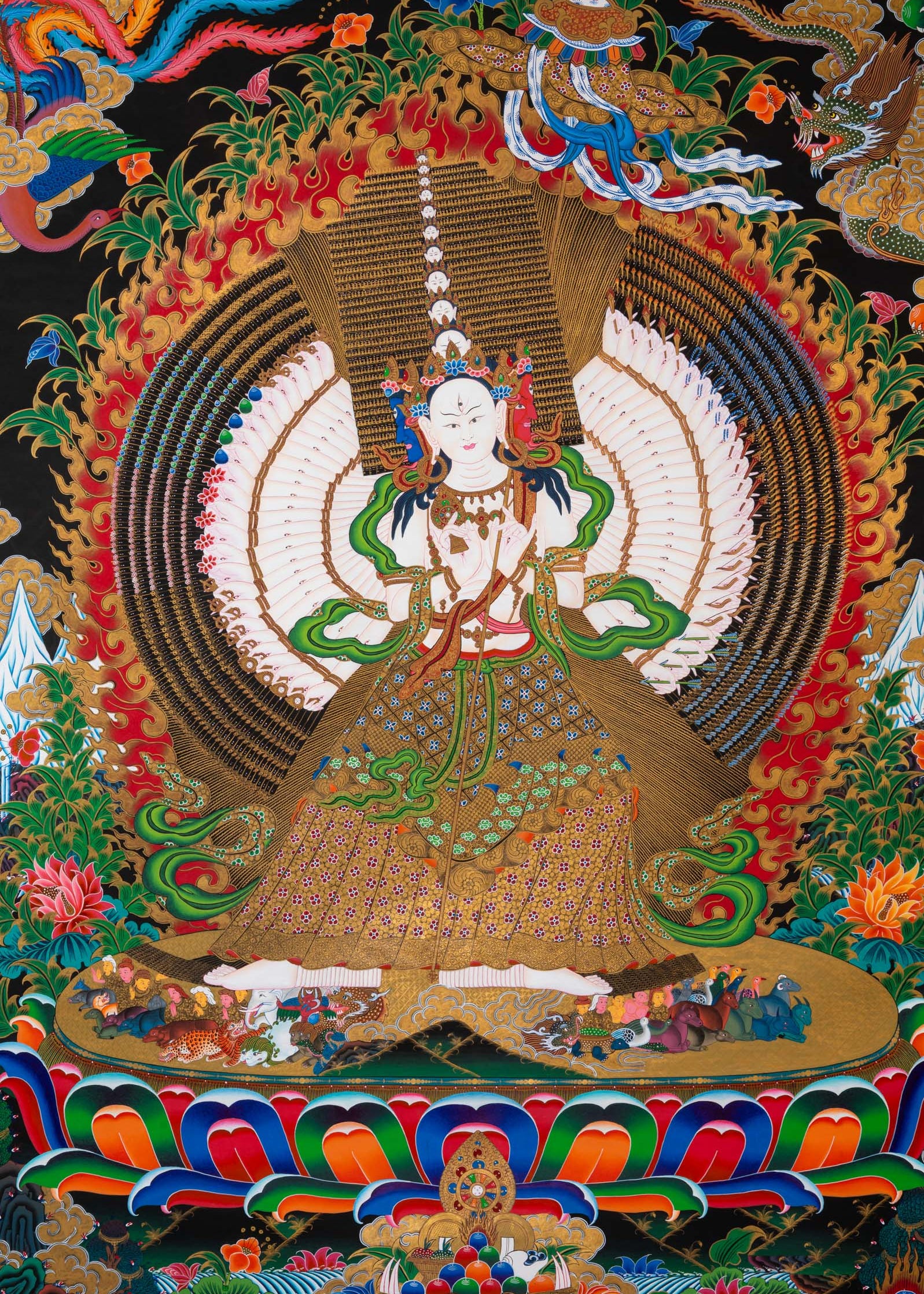 Dukkar (Sitatapatra) Thangka - Sacred Tibetan Painting