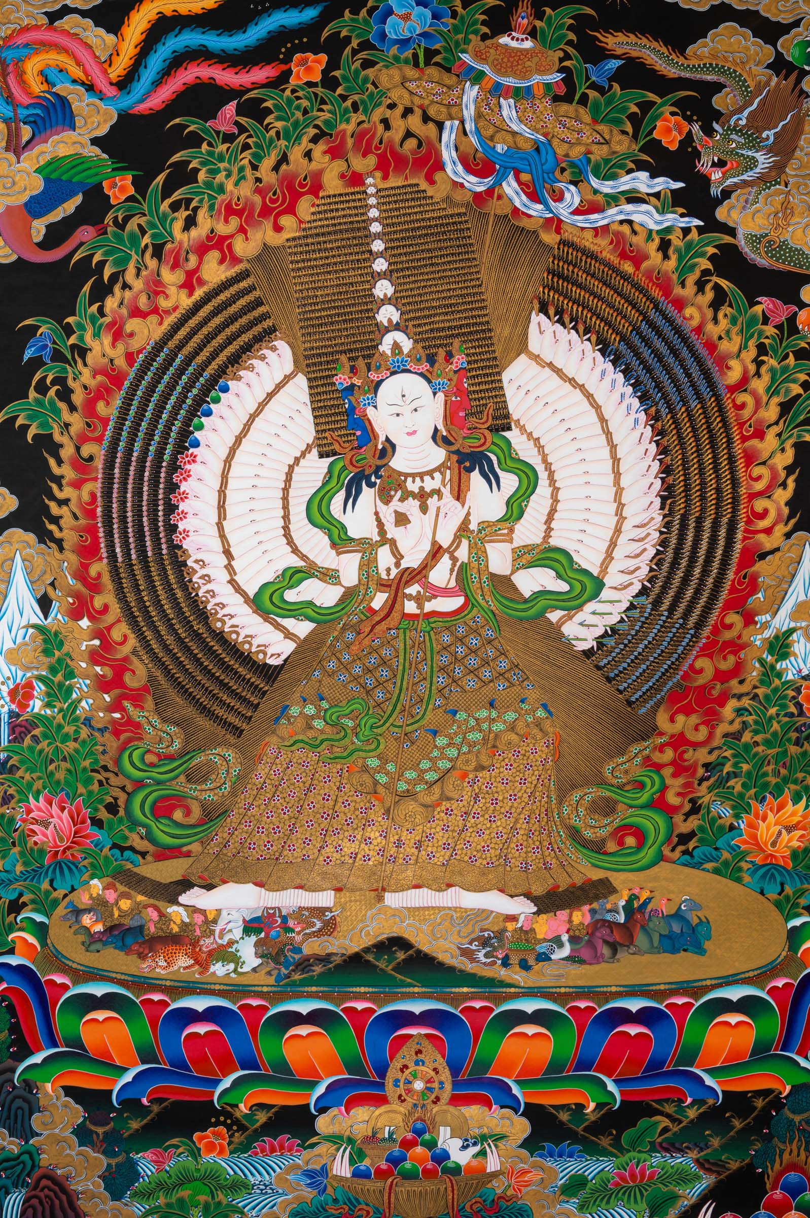 Dukkar (Sitatapatra) Thangka - Sacred Tibetan Painting