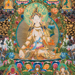 White Tara Thangka Painting - Sacred Art