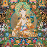 White Tara Thangka Painting - Sacred Art