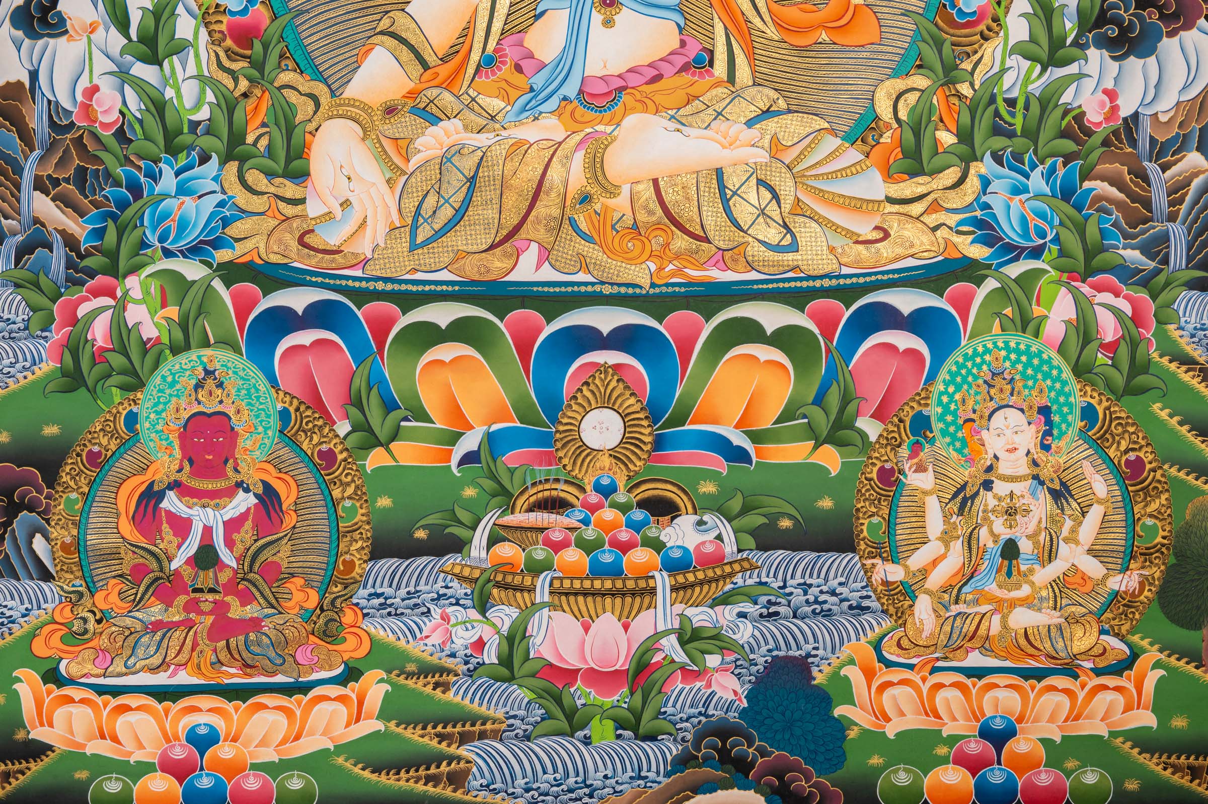 White Tara Thangka Painting - Sacred Art