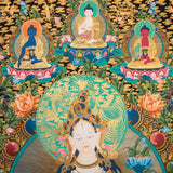 White Tara Thangka Painting - Sacred Art