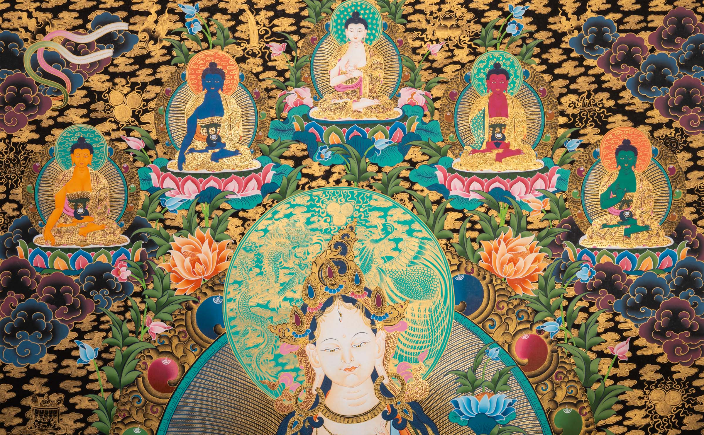 White Tara Thangka Painting - Sacred Art
