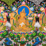 Five Manjushri Thangka Painting - Tibetan Sacred Art