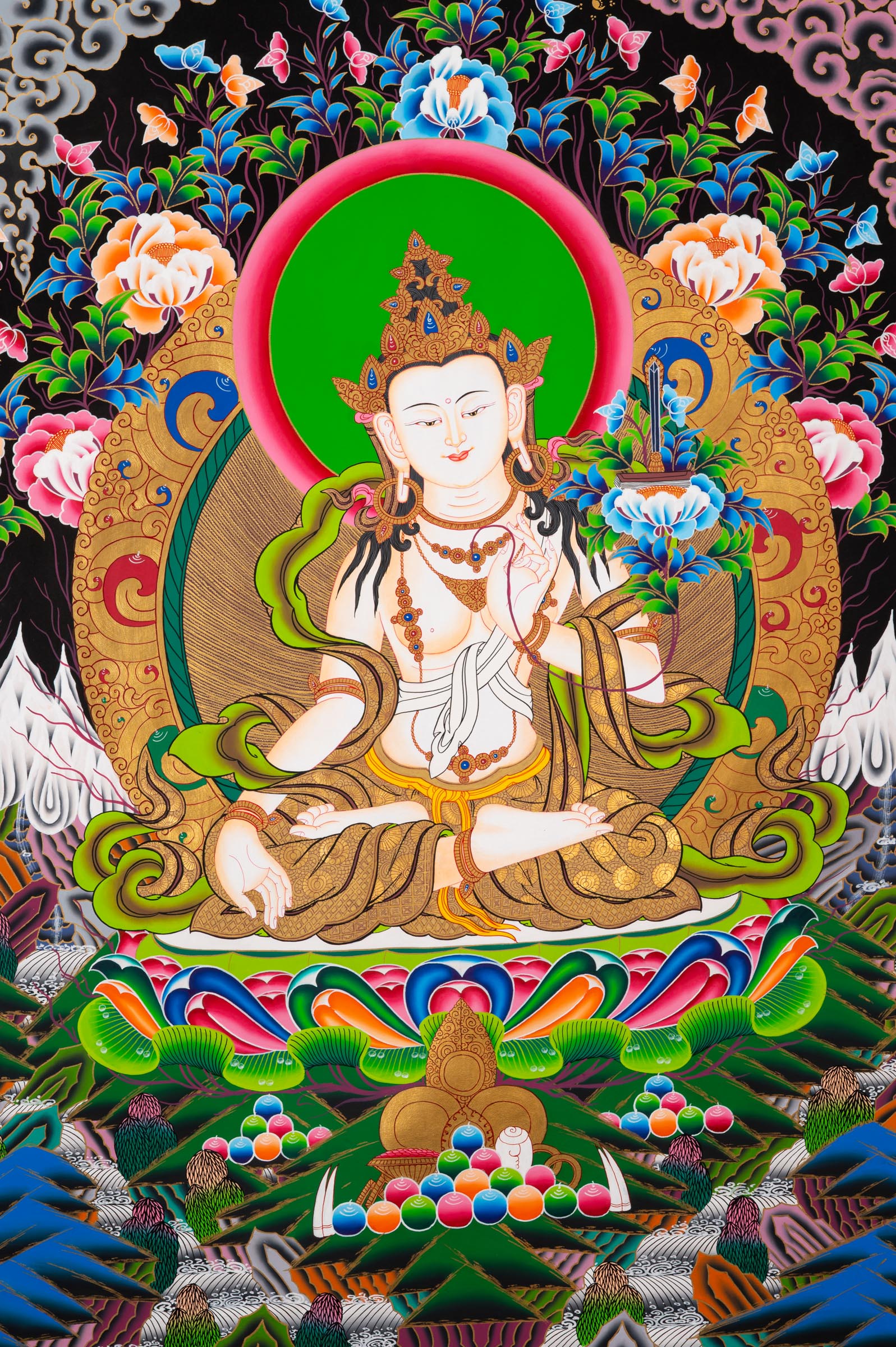 Five Manjushri Thangka Painting - Tibetan Sacred Art
