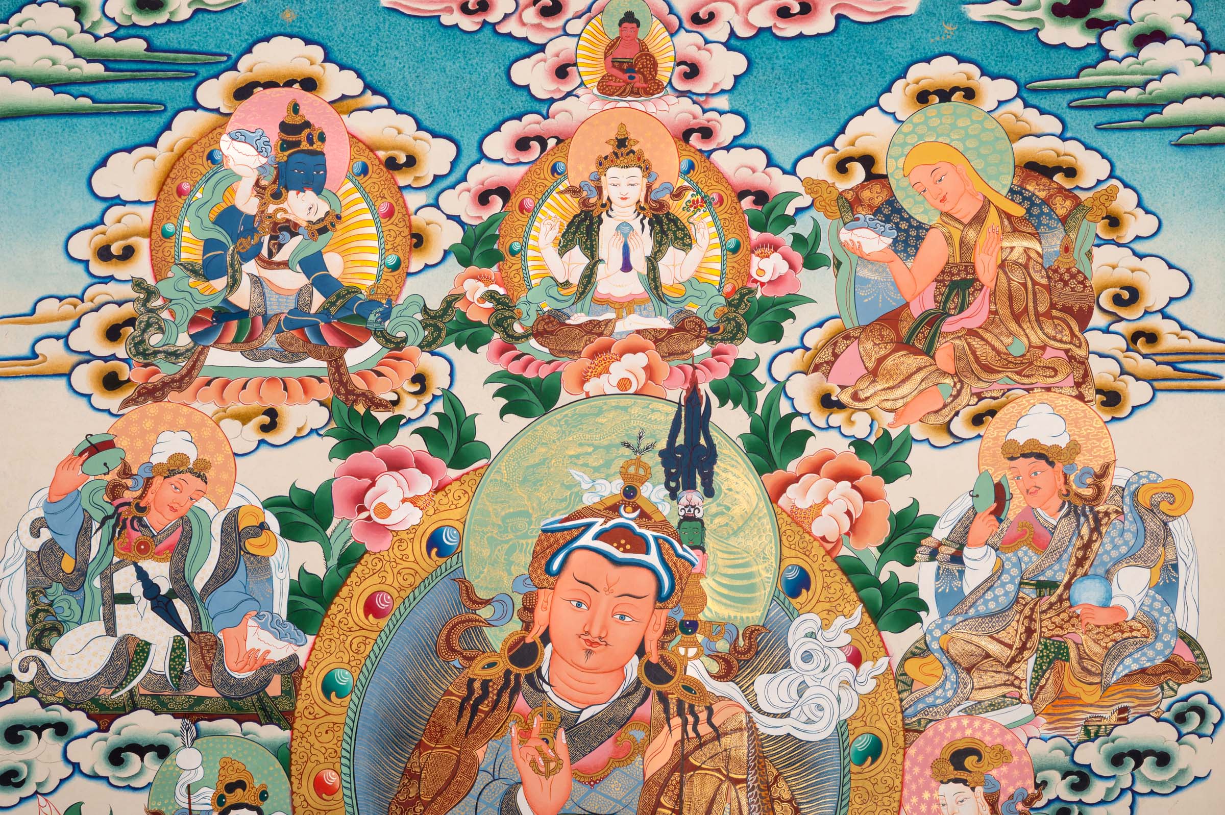 Guru Rinpoche (Padmasambhava) Thangka - Sacred Tibetan Painting