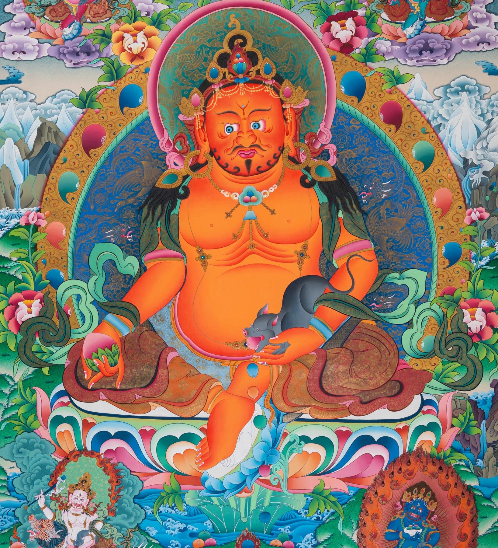 Pancha Jambhala Thangka - Handpainted Tibetan Art