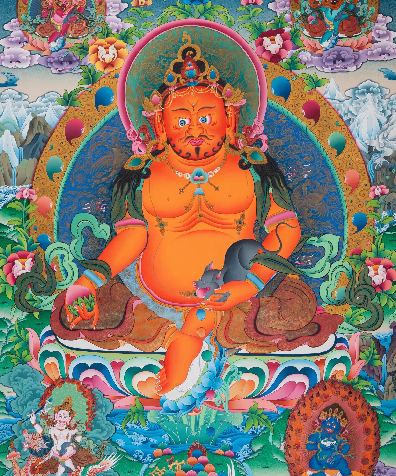 Pancha Jambhala Thangka - Handpainted Tibetan Art