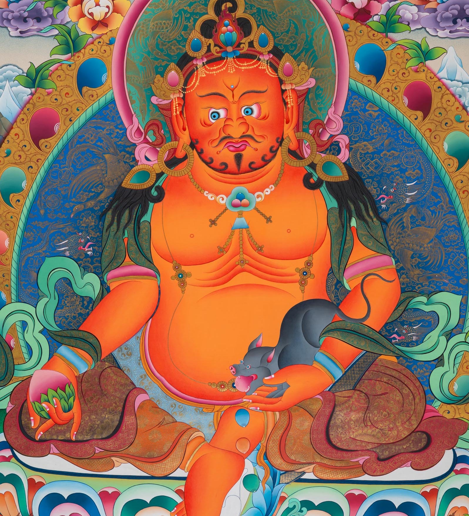 Pancha Jambhala Thangka - Handpainted Tibetan Art