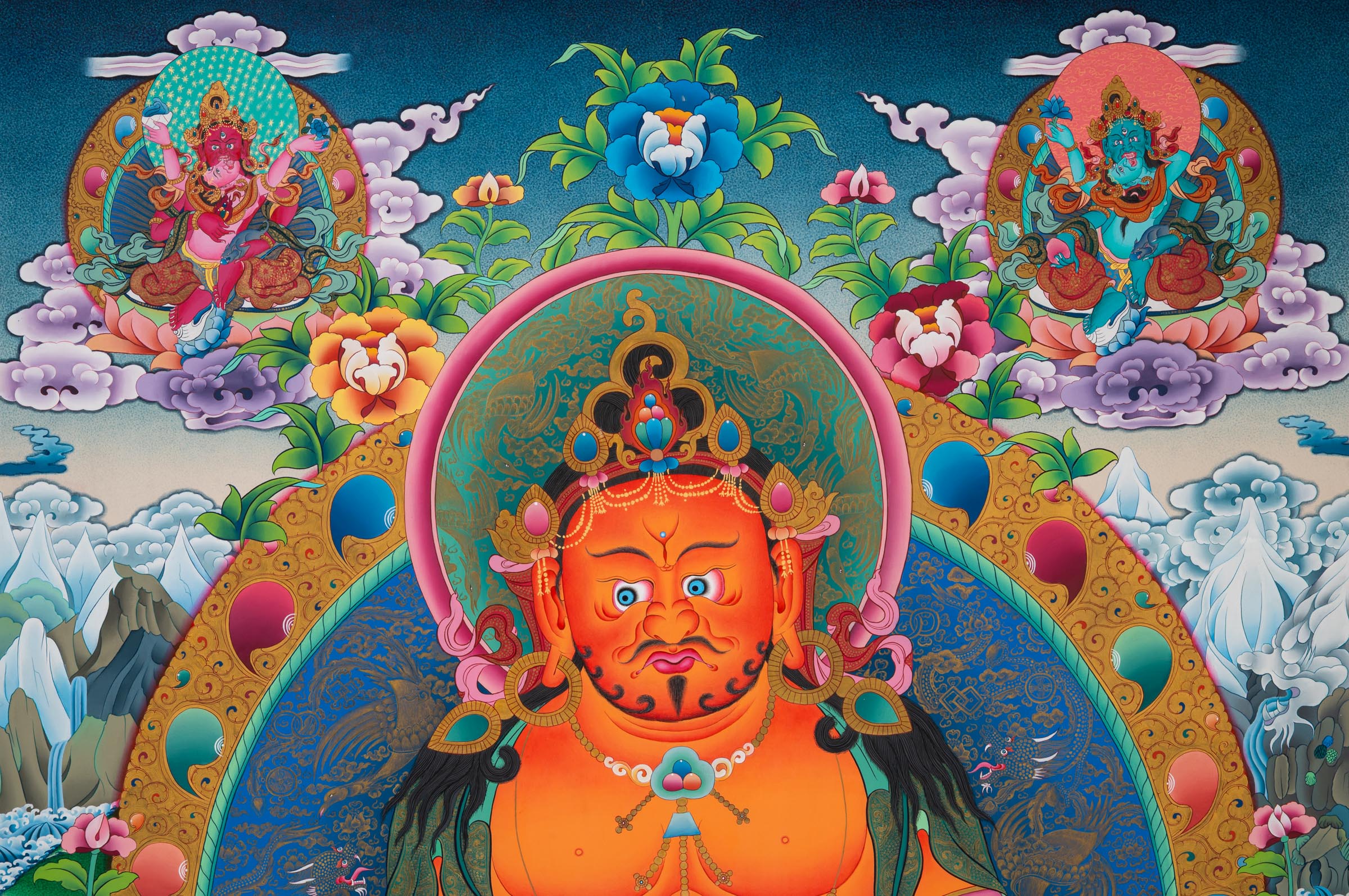 Pancha Jambhala Thangka - Handpainted Tibetan Art