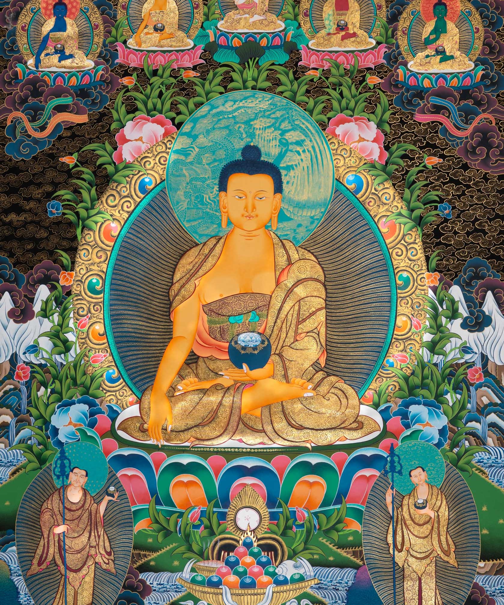 Shakyamuni Buddha Thangka - Tibetan Painting 