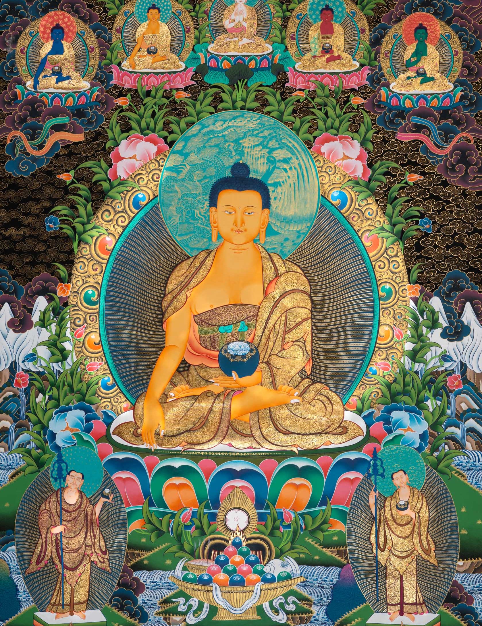 Shakyamuni Buddha Thangka - Tibetan Painting 