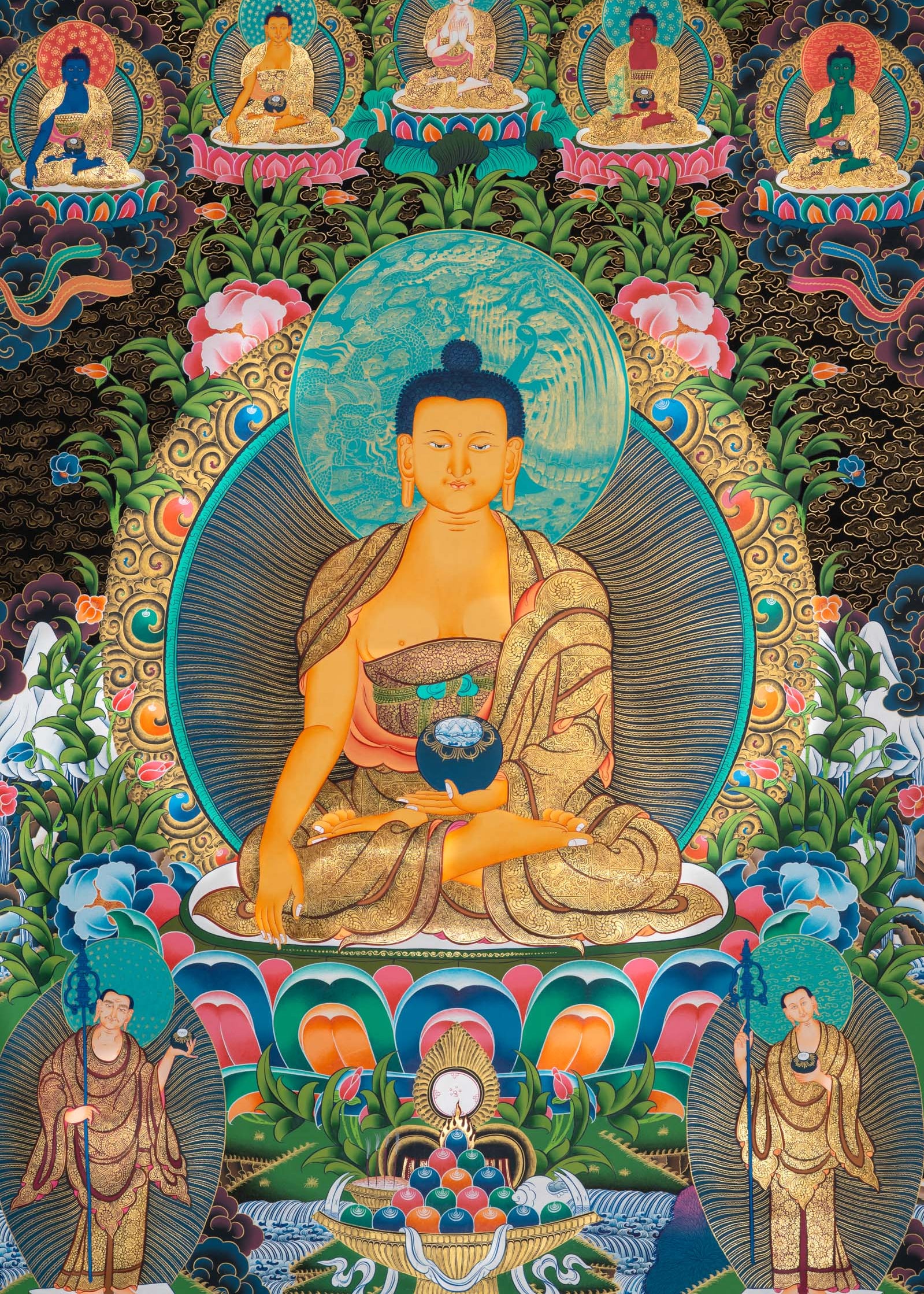 Shakyamuni Buddha Thangka - Tibetan Painting 