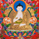 Five Dhyani Buddhas Thangka - Sacred Tibetan Painting