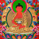 Five Dhyani Buddhas Thangka - Sacred Tibetan Painting