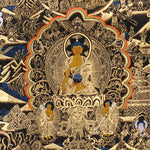 buddha life story black gold thangka art