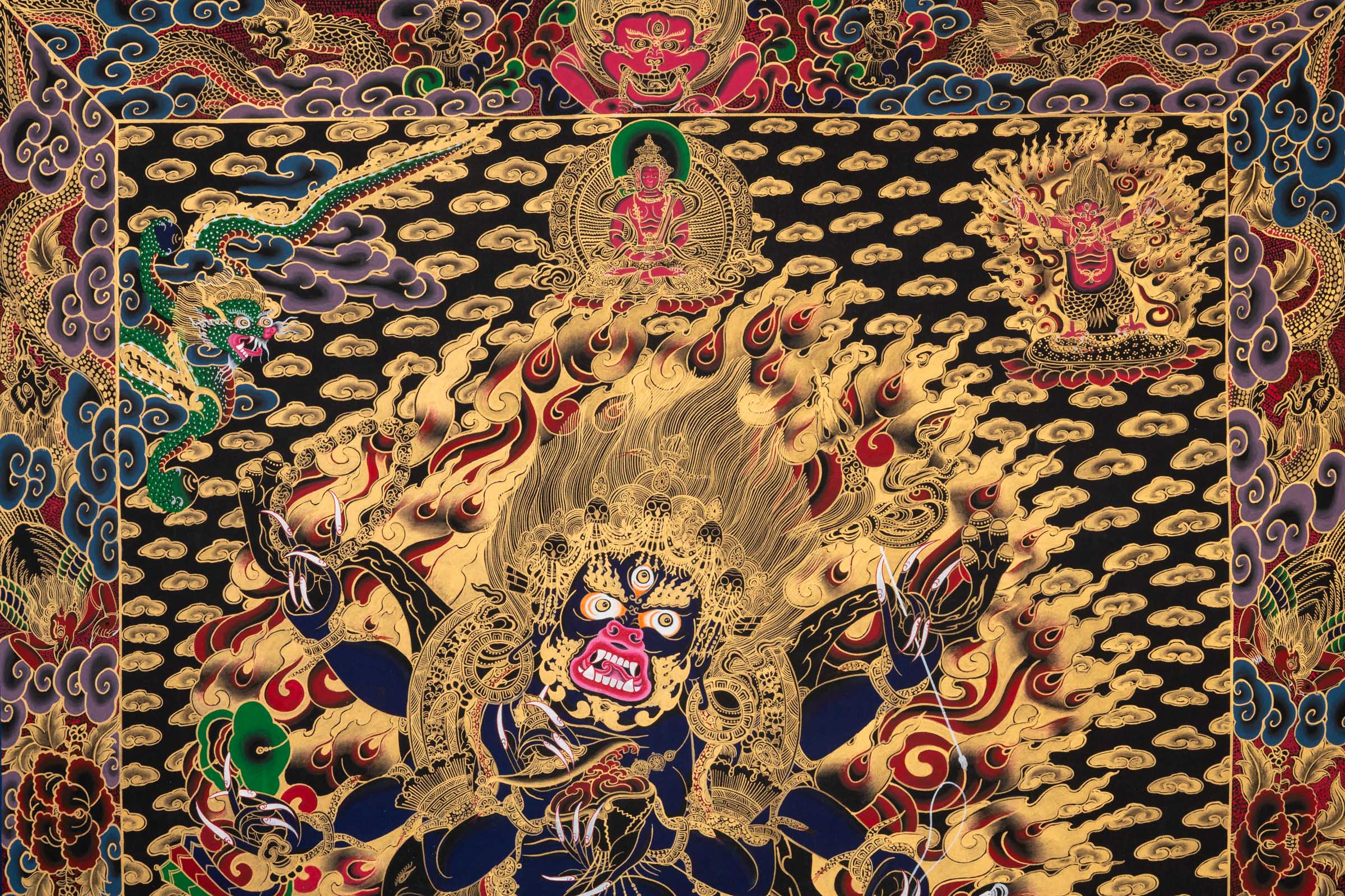 Mahakala Protector Thangka - Handpainted Tibetan Painting