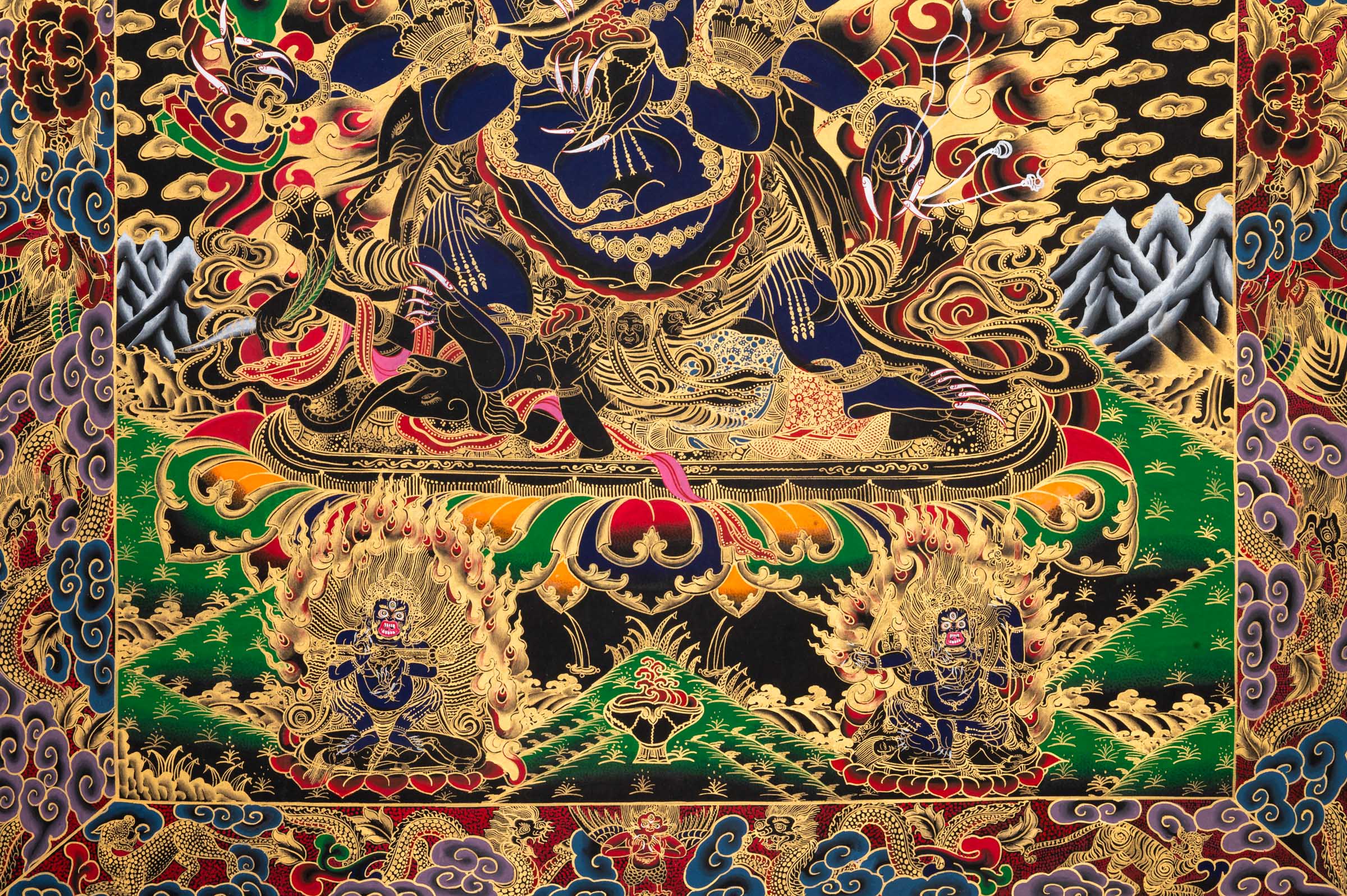 Mahakala Protector Thangka - Handpainted Tibetan Painting