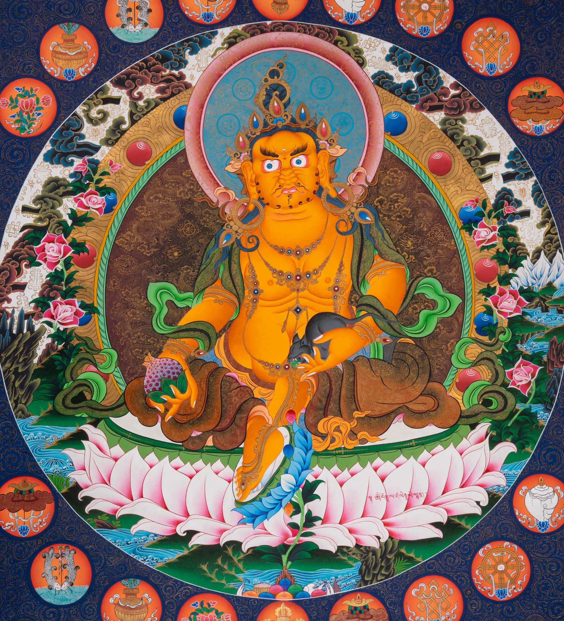 Zambala Thangka Painting - Handpainted Tibetan Art