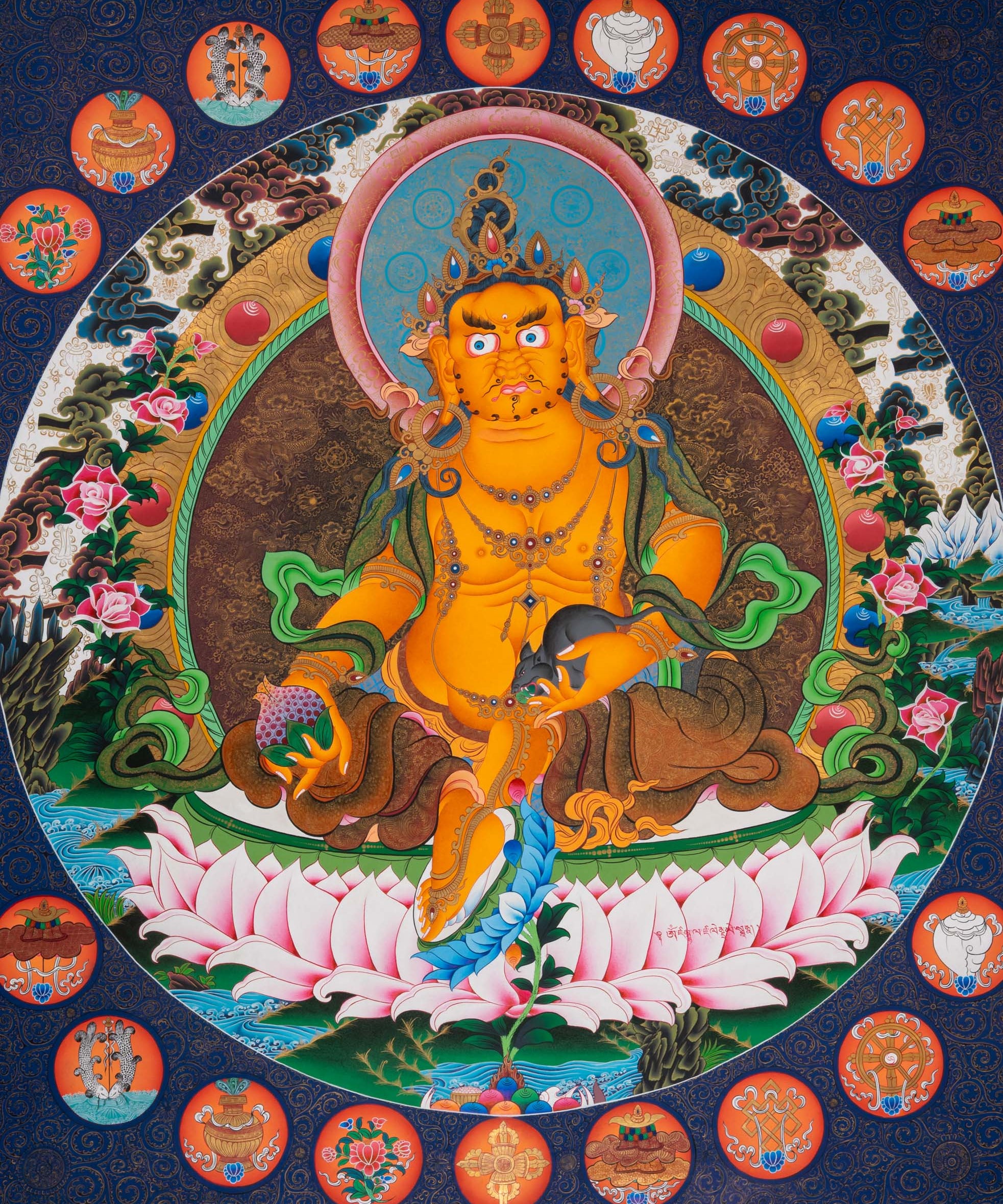 Zambala Thangka Painting - Handpainted Tibetan Art