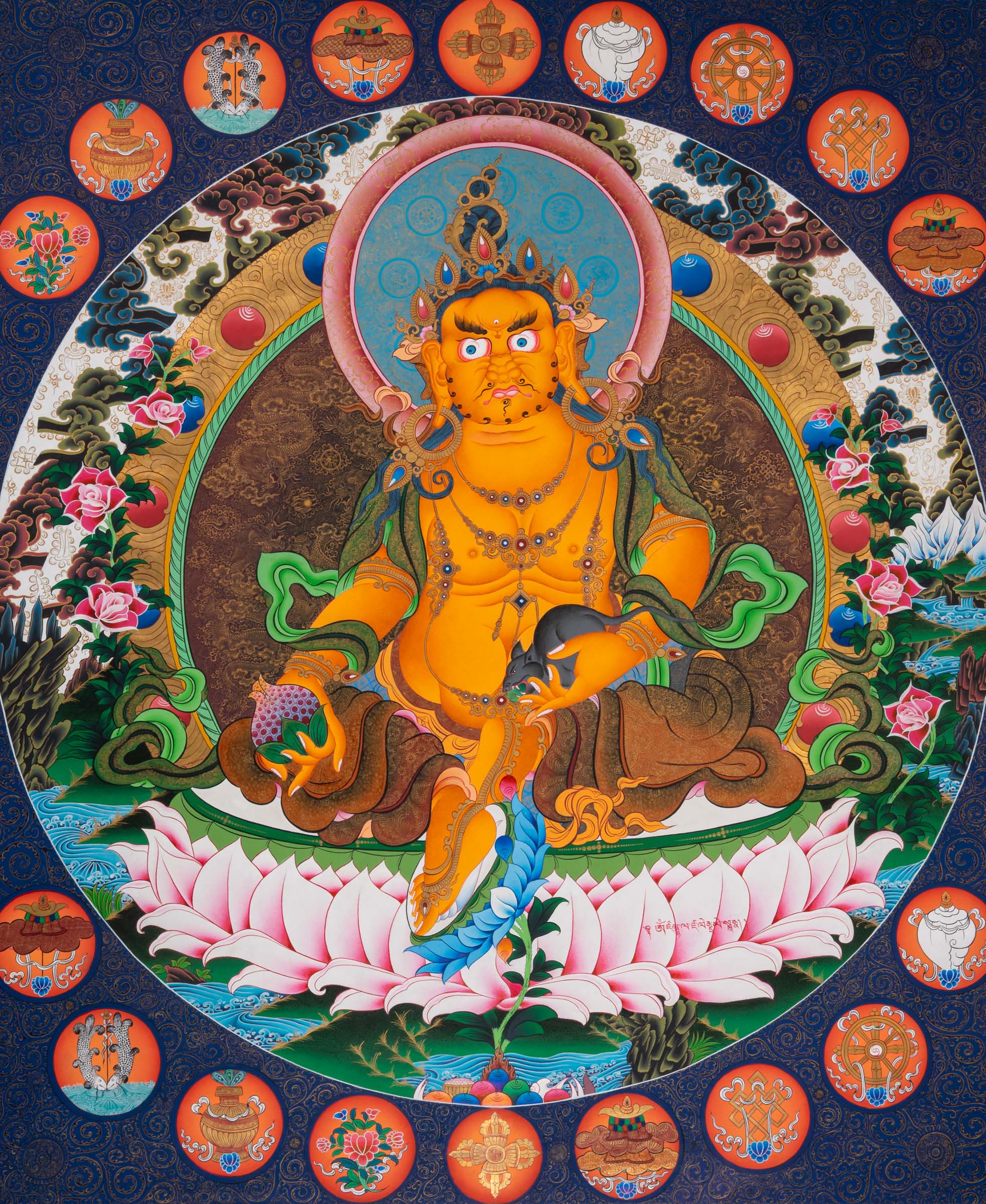 Zambala Thangka Painting - Handpainted Tibetan Art