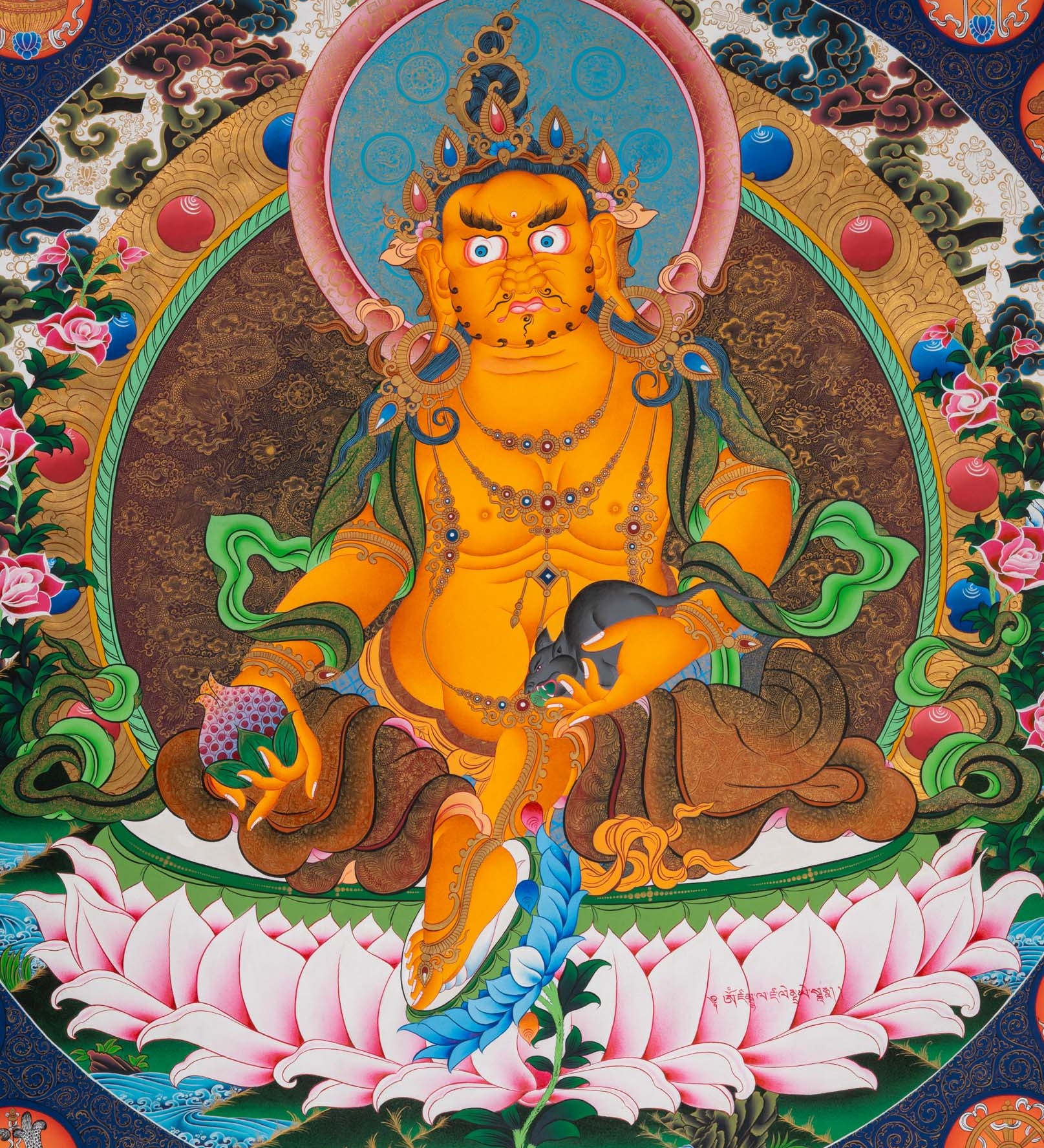 Zambala Thangka Painting - Handpainted Tibetan Art