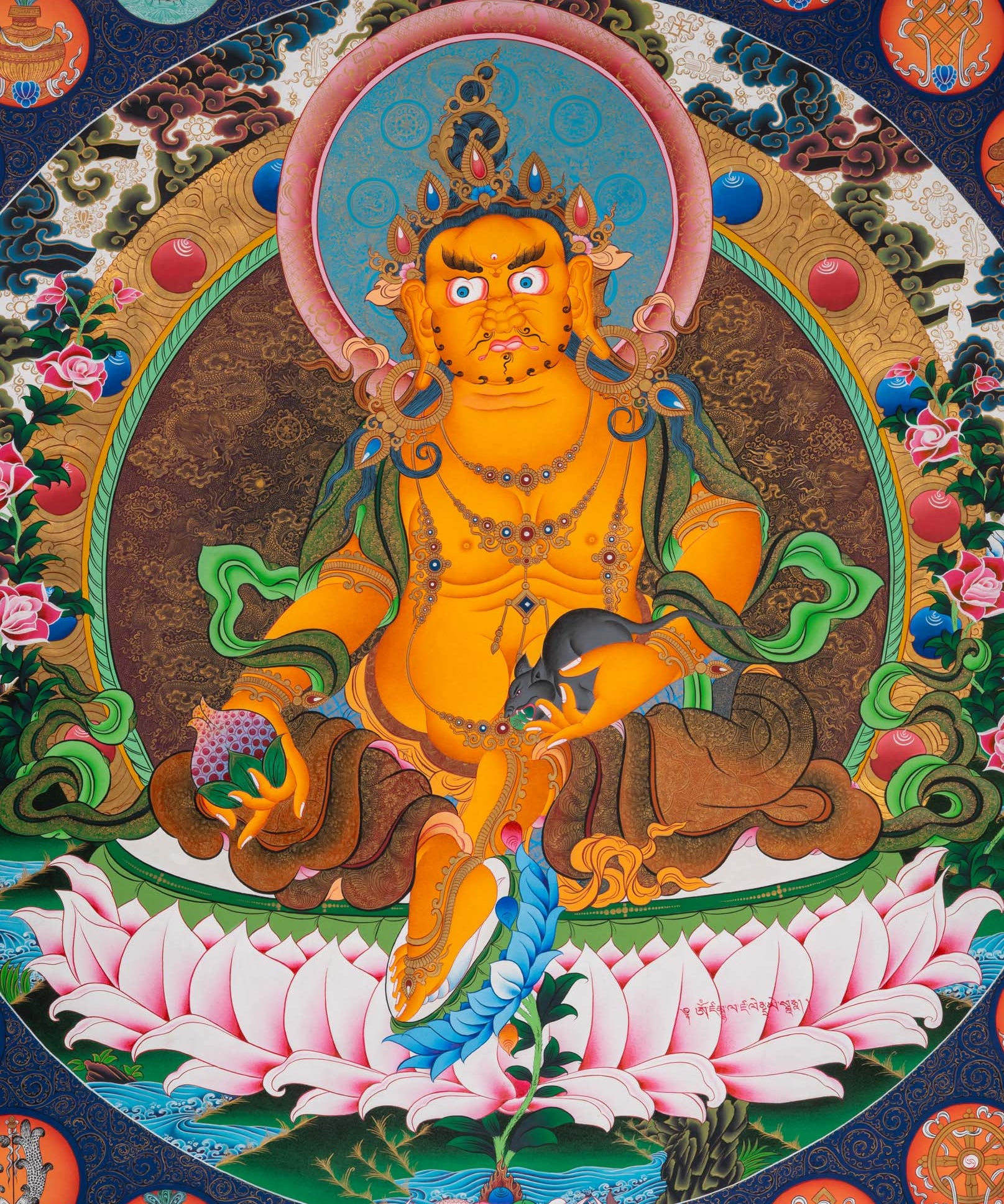 Zambala Thangka Painting - Handpainted Tibetan Art