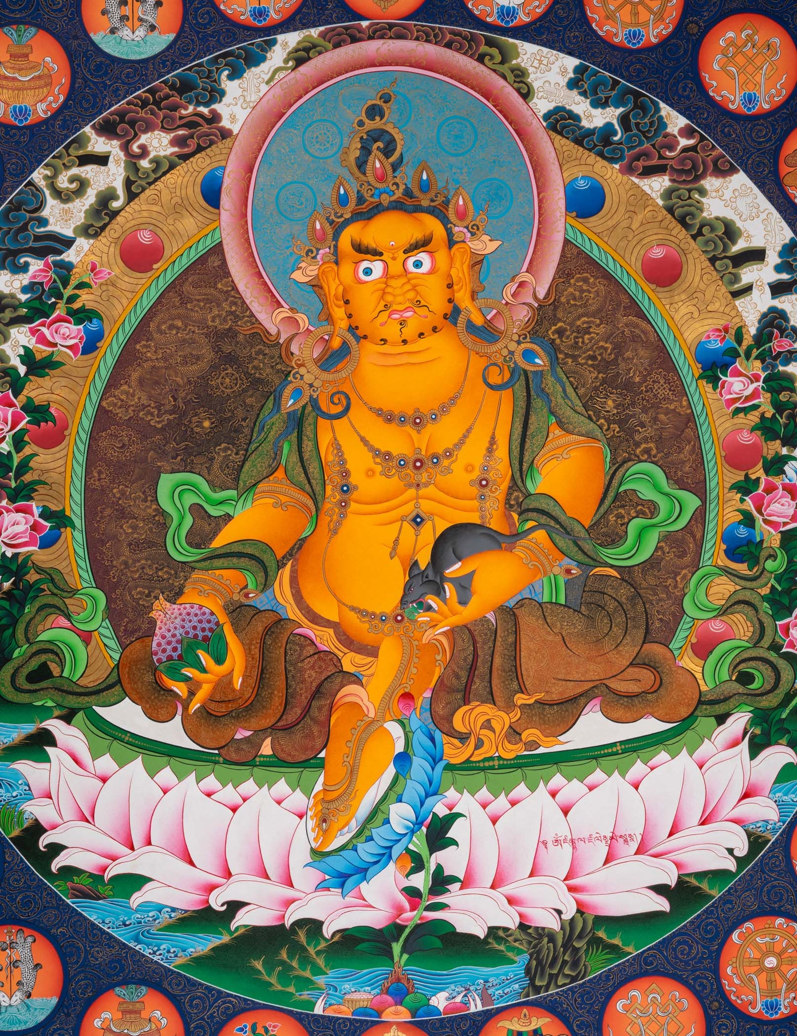 Zambala Thangka Painting - Handpainted Tibetan Art