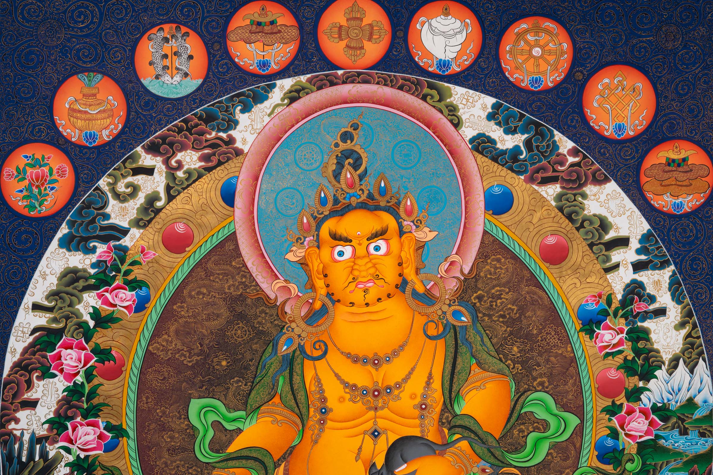 Zambala Thangka Painting - Handpainted Tibetan Art