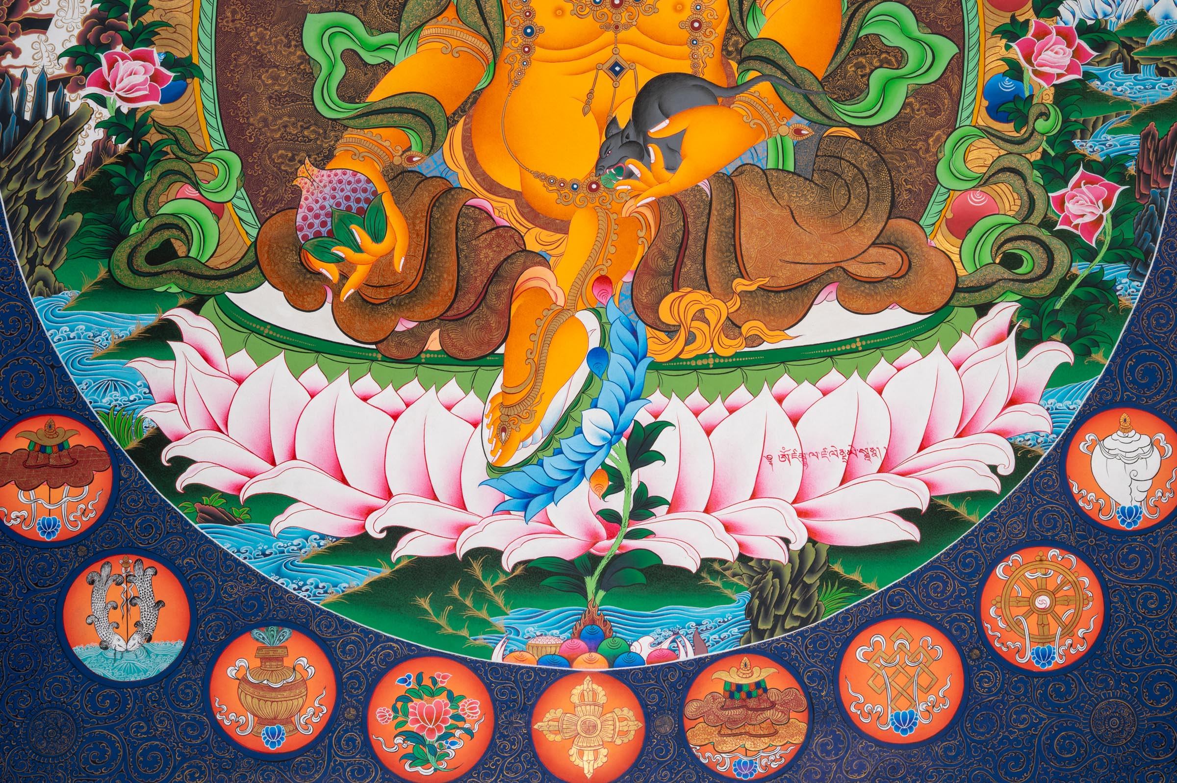 Zambala Thangka Painting - Handpainted Tibetan Art
