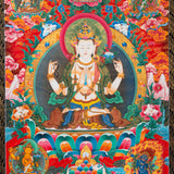 Chenrezig Thangka Painting - Tibetan Art
