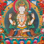 Chenrezig Thangka Painting - Tibetan Art