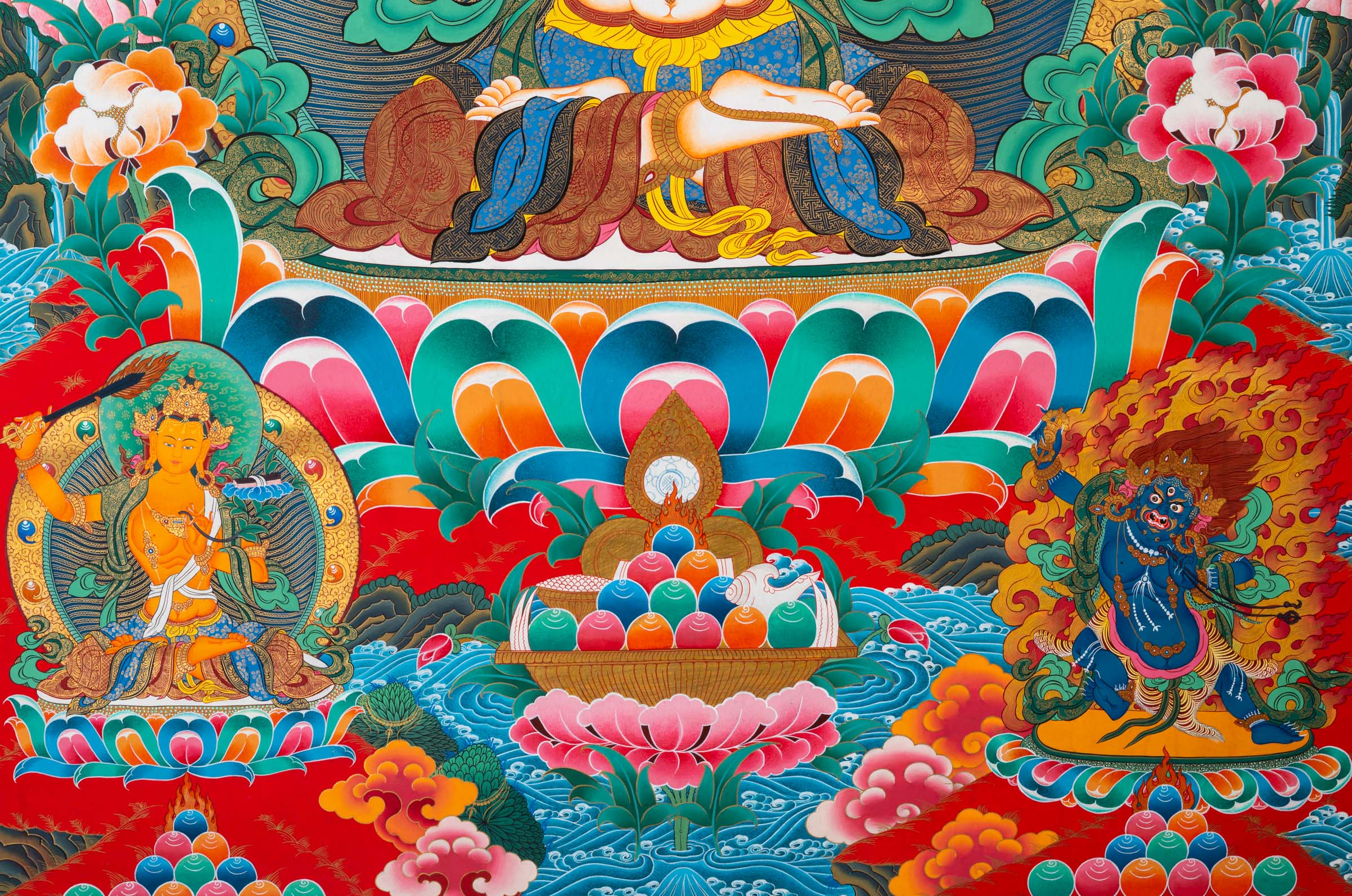 Chenrezig Thangka Painting - Tibetan Art