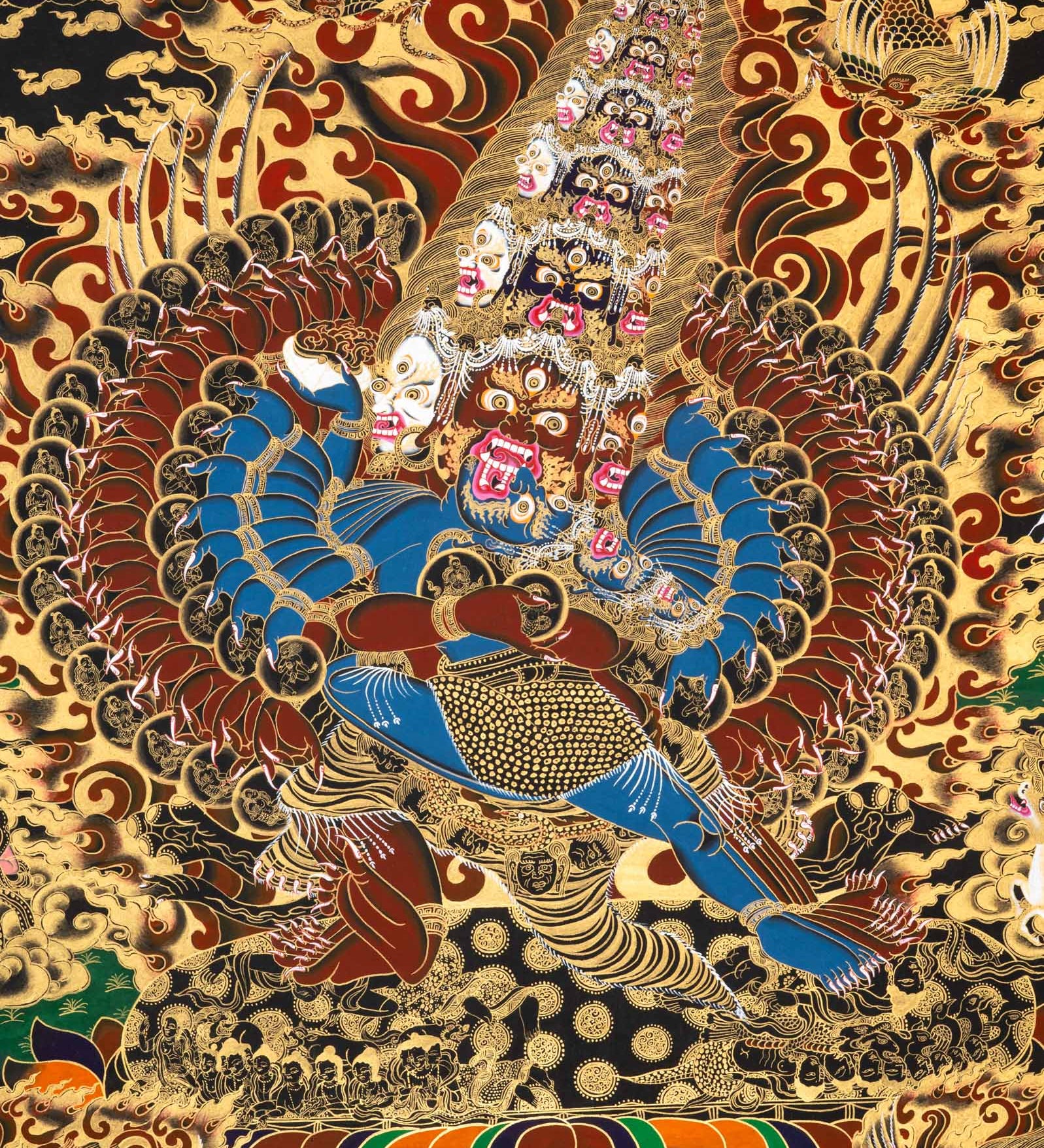 Wrathful Protector Heruka Thangka - Tibetan Painting 