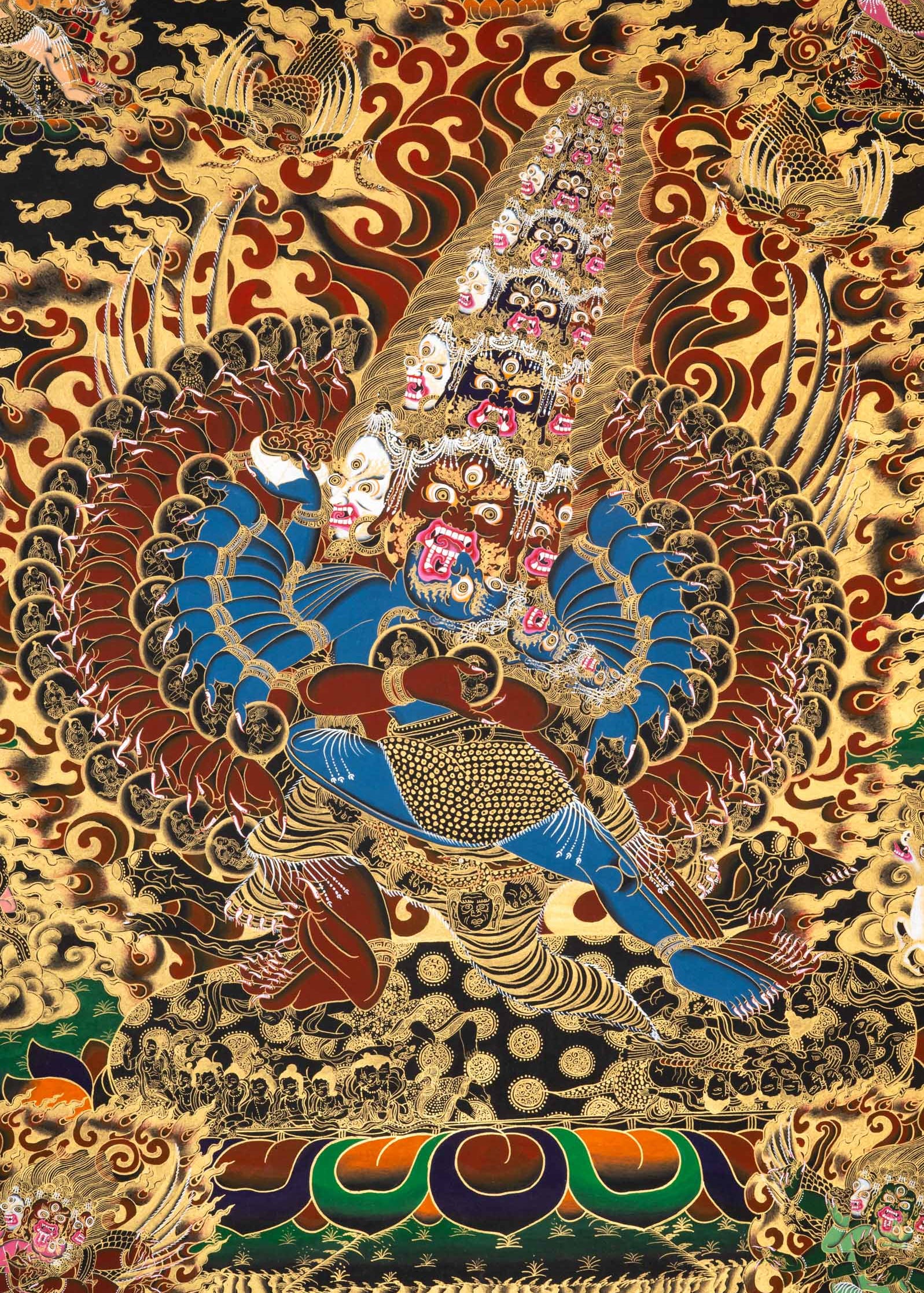 Wrathful Protector Heruka Thangka - Tibetan Painting 