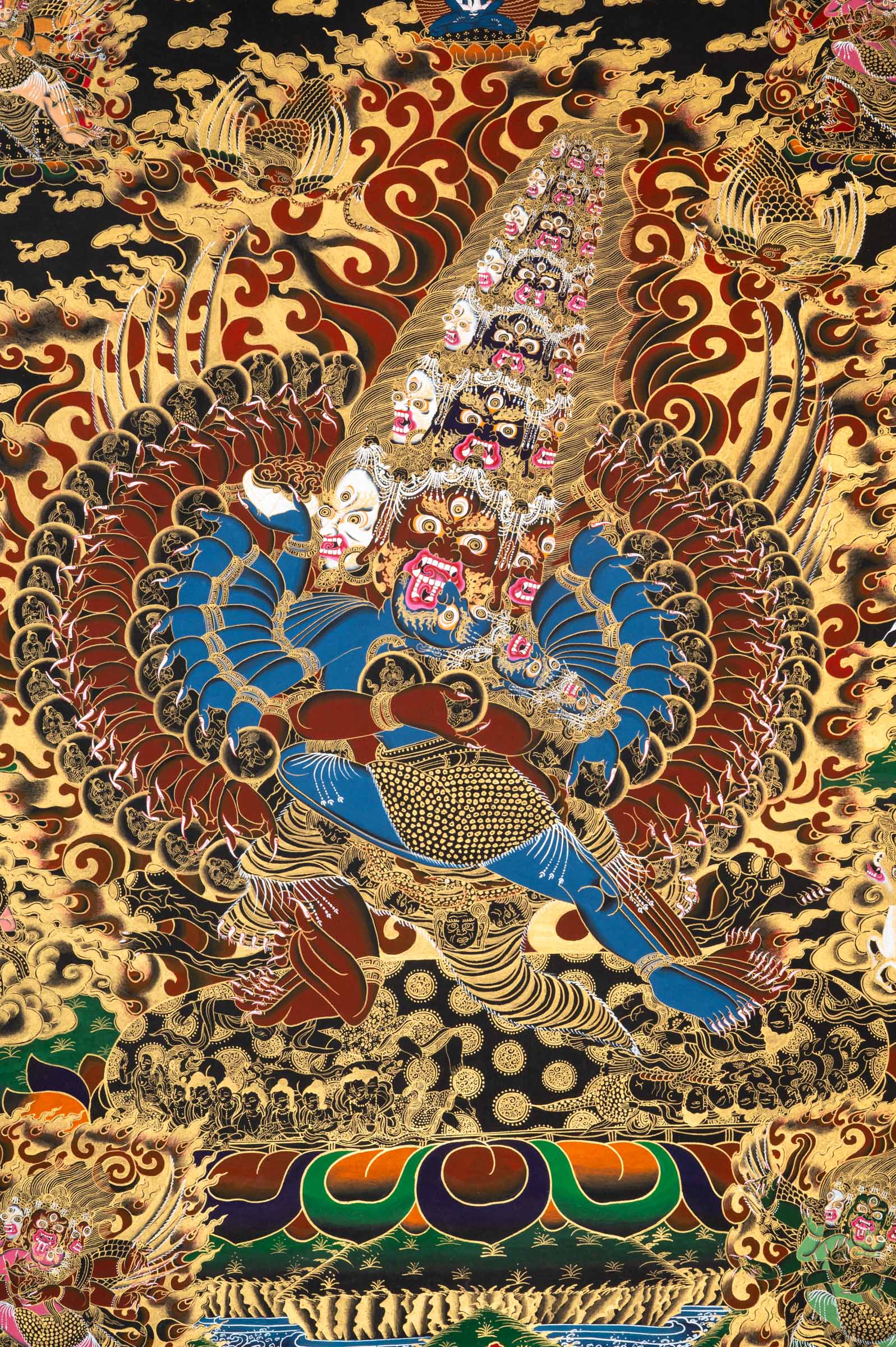 Wrathful Protector Heruka Thangka - Tibetan Painting 