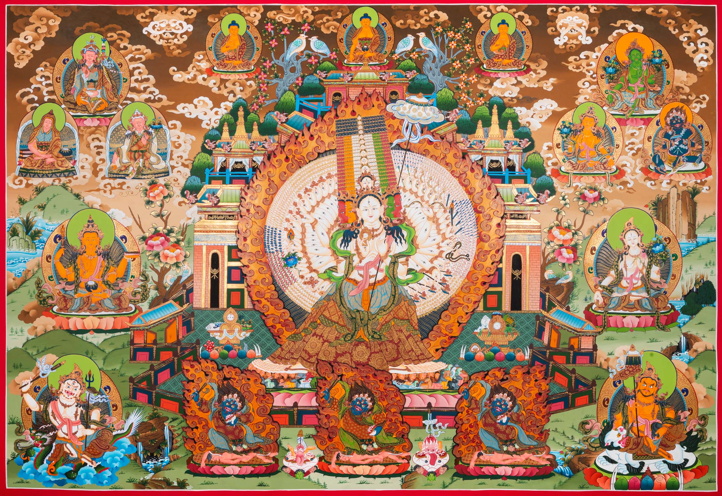 Ushnisha Sitatapatra (Dukkar) Thangka - Tibetan Painting