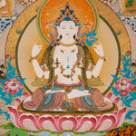 Chenrezig Thangka Painting - Sacred Handpainted Art