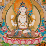 Chenrezig Thangka Painting - Sacred Handpainted Art