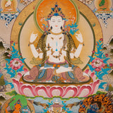 Chenrezig Thangka Painting - Sacred Handpainted Art